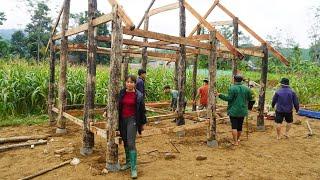 LOG CABIN Building TIMELAPSE: START to FINISH Family Use Chainsaw Building Wooden House - Farm Life