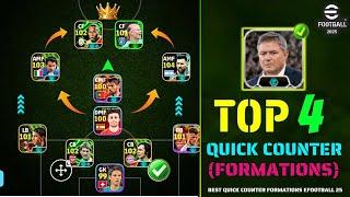 Top 4 Quick Counter Best Formations eFootball 2025 | eFootball Custom Formation Quick Counter