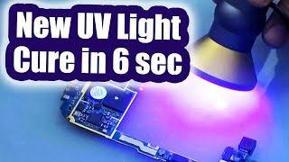 New 10W UV Lamp cures solder mask in 6 seconds - No Hot air required.