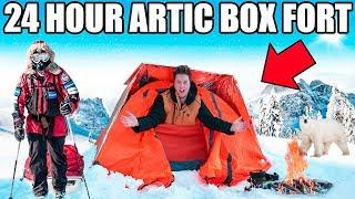 24 HOUR ARCTIC BOX FORT CHALLENGE!! ️ Snow Fort, Survival & More!