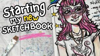THE START! Drawing My First Sketchbook Page 