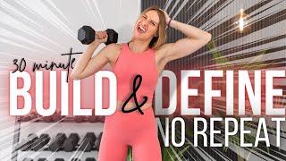 30-minute STRENGTH & CONDITIONING with Dumbbells | Full Body NO REPEAT Workout