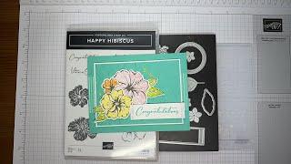 Stampin’ Up! Happy Hibiscus Congratulations Card Tutorial #diy #papercrafting #patternedpaper