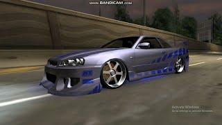 Driving Brian O'Conner's Nissan Skyline GT-R R34 (2F2F) on Need for Speed Underground 2