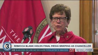 Blank holds final media briefing as UW-Madison chancellor