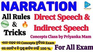 Direct Speech and Indirect Speech || Narration || Concepts , Rules & Tricks || Change of Speech ||