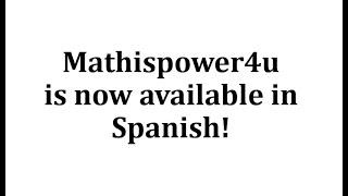 Mathispower4u is now available in Spanish!