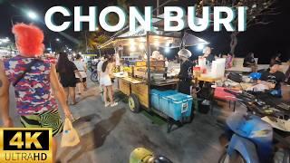 Chon Buri, Thailand Streets Walking Tour | With Immersive Sounds In 4K