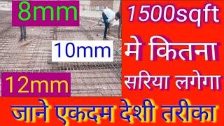 1500 square feet chhat me kitna sariya lagega I #beniwal construction