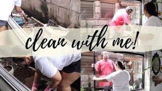 Clean With Me Outdoors | Mom Life Vlog