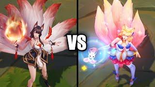 Risen Legend Ahri vs Star Guardian Ahri Skins Comparison (League of Legends)