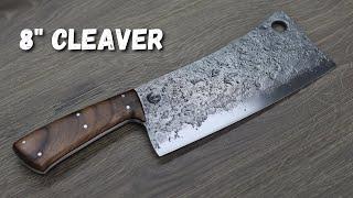 Making an 8” Cleaver from 1084 & 15N20 Steel with a Walnut Handle (FULL KNIFE BUILD)