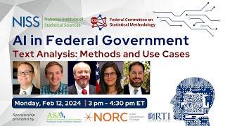 NISS/FCSM AI in Federal Government - Text Analysis: Methods and Use Cases