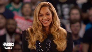 Beyoncé Addresses the Crowd at a Kamala Harris Rally in Houston, Texas