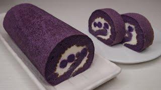 Fluffy Ube Roll Cake | Purple Yam Roll Cake