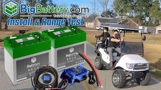 Big Battery 48v 2x Eagle 2 Lithium Golf Cart Battery Install & Range Test | Club Car Precedent 48v