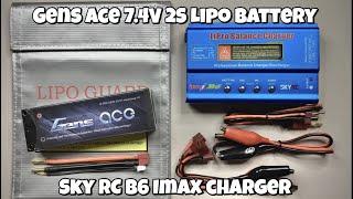 Gens Ace 2S 7.4V Lipo Battery - 5000 MAH - Hardcase - 50C + Sky RC B6 IMAX LiPro Charger - Unboxing