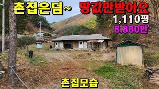 촌집은덤~땅값만받아요/양지바른1,110평/평당8만/읍내10분/정선부동산매매/정선농가주택매매