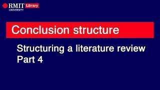 Structuring a literature review: Conclusion