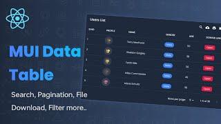 React Mui Data Table in English | React js Data Table