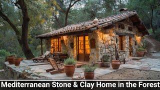 Mediterranean-Inspired Stone & Clay House Design in the Forest