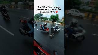 And that’s how my biker skills Saved an innocent life ️ #bikelife #dogs #ytshorts #youtubeshorts