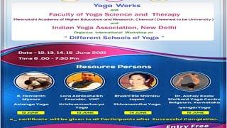 YOGA WORKS & MAHER FYST & IYA Organize International Workshop on  " DAY 2-DIFFERENT SCHOOLS OF YOGA"