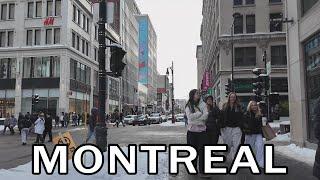 Downtown Montreal Walk and Snow Removal Operation - February 2025