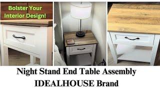 DIY Basic Step By Step Assembly of This Farmhouse Nightstand End Table by IDEALHOUSE | Tutorial Demo