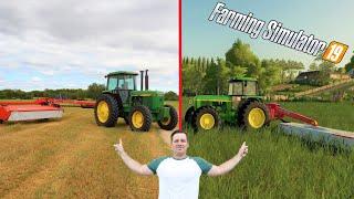 Real tractors on our farm VS the same tractors in farming simulator 19