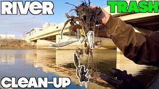 DISGUSTING!!! CLEANING UP MY FAVORITE RIVER -- MAGNET FISHING