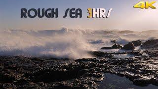 Big Ocean Waves Crashing and powering into rocks | High quality video and ocean sounds | 4k UHD