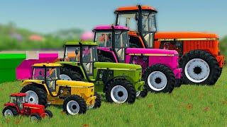 SMALL TO GIANT TRACTORS vs PARKOUR ROUTE - Farming Simulator 22