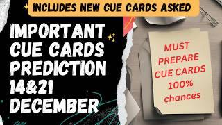 14 DECEMBER 2024 IELTS SPEAKING PREDICTION | CUE CARDS DECEMBER | IELTS SPEAKING REAL EXAM | IELTS