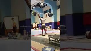 150 kgs clean×3+jerk+squat+jerk by Mohamed ehab