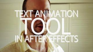 The Text Animation Tool - Adobe After Effects tutorial