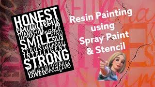 #621 EN: Resin Spray & Stencil Painting 🩷 | #resinarttutorial