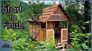 Construction house made of pallets over a cliff. The big movie