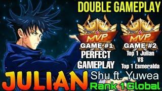 Monster Julian Double MVP Gameplay - Top 1 Global Julian by Shu ft. Yuwea - Mobile Legends