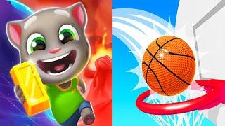 Satisfying Mobile Games ALL LEVELS Viral Tiktok Games Bounce Dunk VS Talking Tom Hero Dash