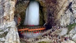 Ice Shiva Lingam at Amarnath Temple Jammu and Kashmir