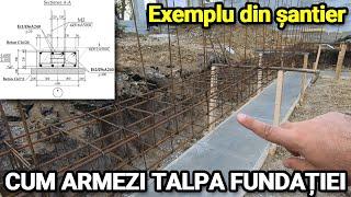 Exemplu de armarea a unei talpi continue de fundatie din beton-armat. Experienta din santier.