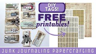 MASS MAKING TAGS From Scraps! FREE PRINTABLES! BEGINNER FRIENDLY #beginnerfriendly