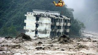 In China now, another giant dam discharge! River overflow trigger flooding in Sichuan