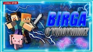 MINECRAFT BIRGA OYNIMIZ//UY QURAMIZ //OZBEKCHA LET'S PLAY//MEBEL JIHOZLARI