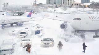 Chaos in Atlanta Airport! Massive Snow Storm hit Arkansas and Texas, Roads Paralyzed