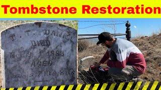 Extremely isolated gravestone re-erection