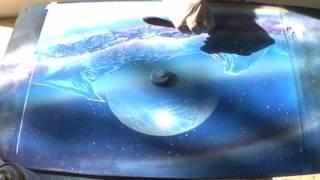 Spray Paint Art "In blue planet" by Carlos Blázquez