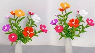 VERY SIMPLE WAY to make flower from pipe cleaner | Beautiful pipe cleaner flower craft | Home Decor