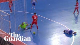 Fair play: futsal player refuses to score after opponent goes down injured